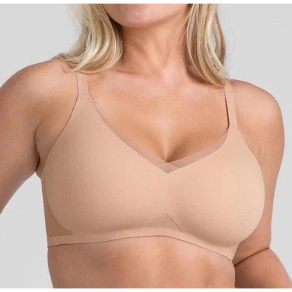 Honeylove‎ Women’s Crossover Wireless Bra Sand Beige Sz 2X Plus Comfy
